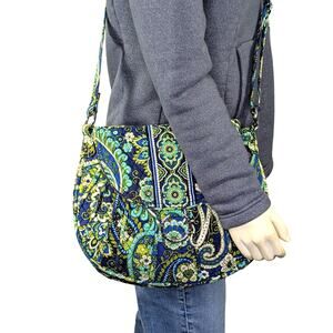 Vera Bradley Saddle Up Crossbody Bag Rhythm & Blues Retired Quilted Boho Floral